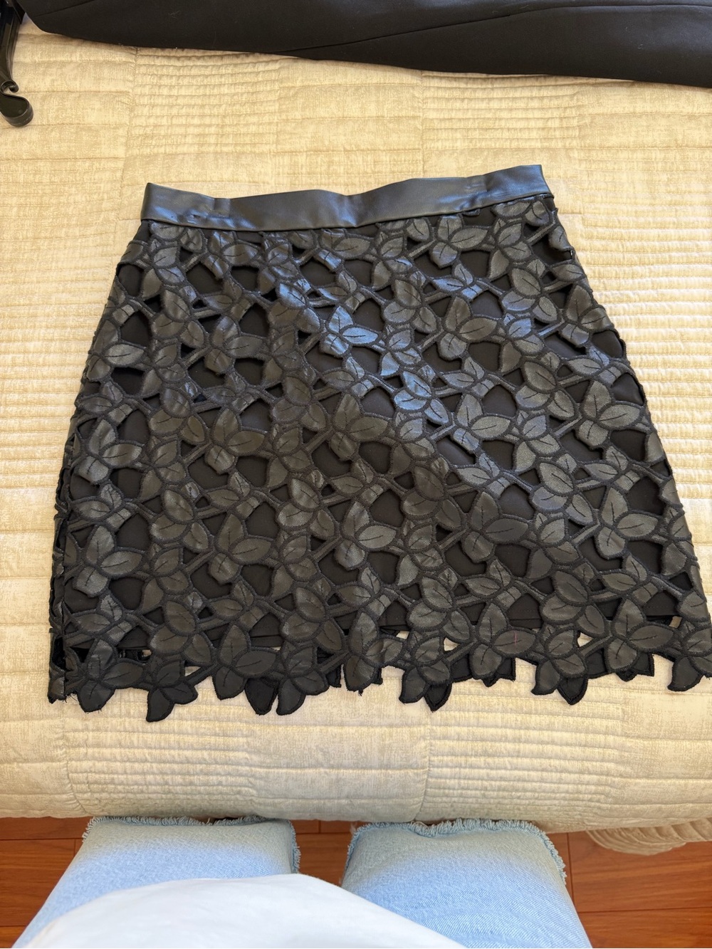 Sam Edelman Black Floral Skirt
